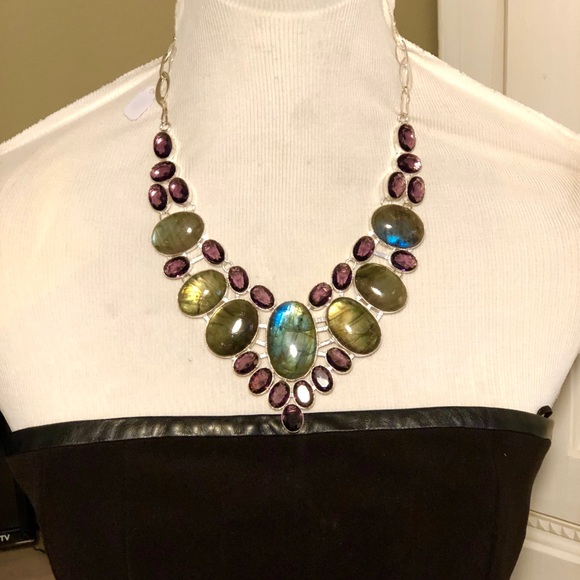 SOLD Labradorite & Amethyst Necklace - Picture 3 of 8